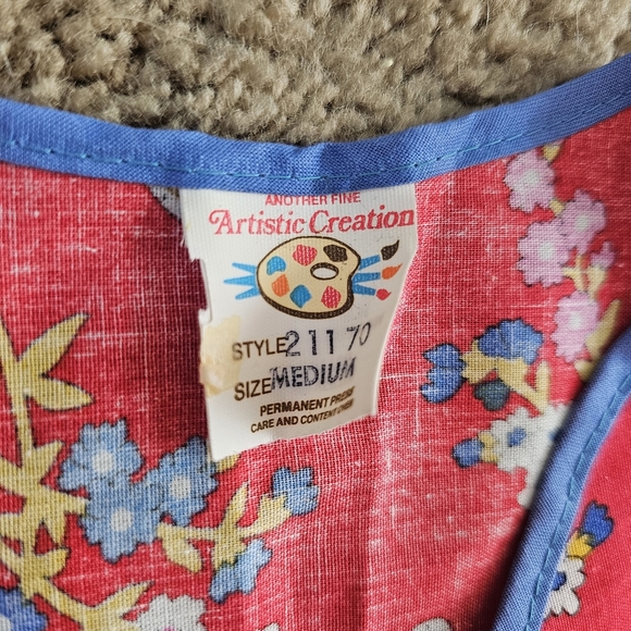 Another Fine Artistic Creation Red Paisley Multicolor Snap Up Blouse Shirt - Picture 6 of 9